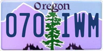 OR license plate 070IWM