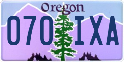 OR license plate 070IXA