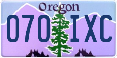 OR license plate 070IXC