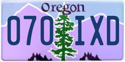 OR license plate 070IXD