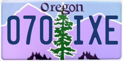 OR license plate 070IXE