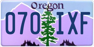 OR license plate 070IXF
