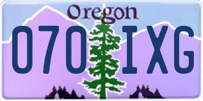 OR license plate 070IXG