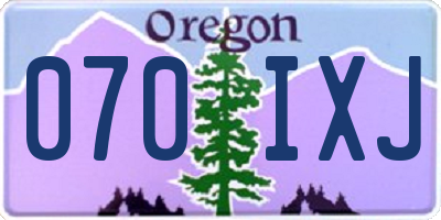 OR license plate 070IXJ