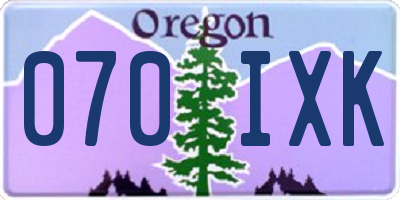 OR license plate 070IXK