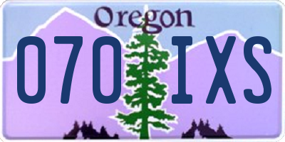 OR license plate 070IXS