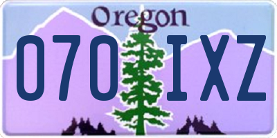 OR license plate 070IXZ