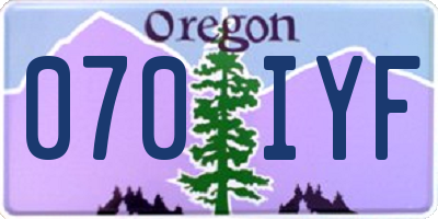 OR license plate 070IYF