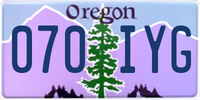 OR license plate 070IYG