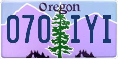 OR license plate 070IYI