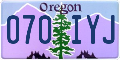 OR license plate 070IYJ