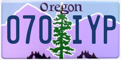 OR license plate 070IYP