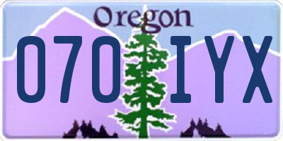 OR license plate 070IYX
