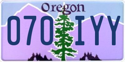 OR license plate 070IYY