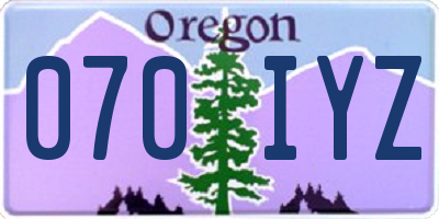 OR license plate 070IYZ