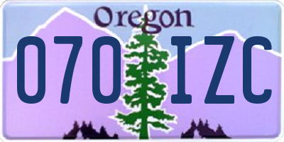 OR license plate 070IZC