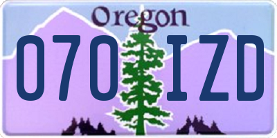 OR license plate 070IZD