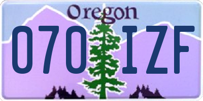 OR license plate 070IZF