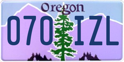 OR license plate 070IZL