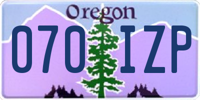 OR license plate 070IZP