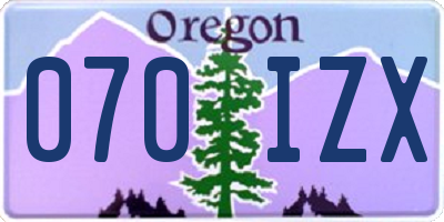 OR license plate 070IZX