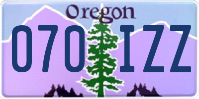 OR license plate 070IZZ