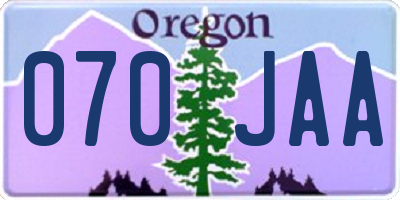 OR license plate 070JAA