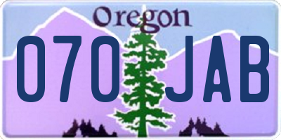 OR license plate 070JAB