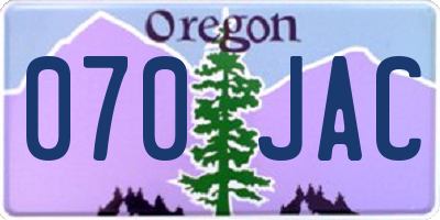 OR license plate 070JAC