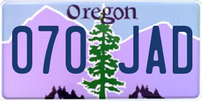 OR license plate 070JAD