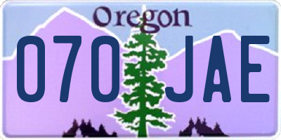 OR license plate 070JAE