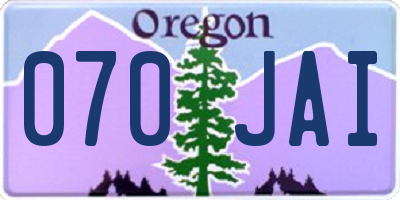 OR license plate 070JAI