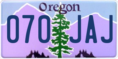 OR license plate 070JAJ