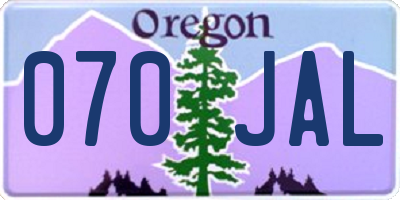OR license plate 070JAL