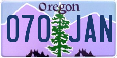 OR license plate 070JAN