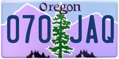 OR license plate 070JAQ