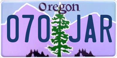 OR license plate 070JAR