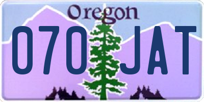 OR license plate 070JAT