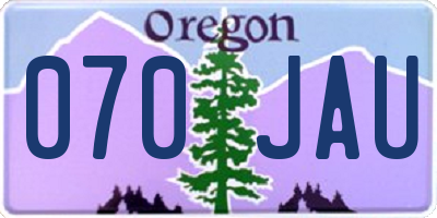 OR license plate 070JAU