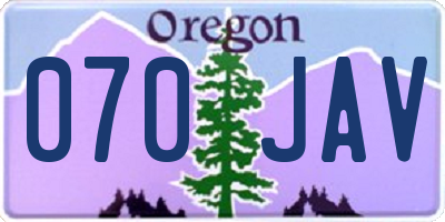 OR license plate 070JAV