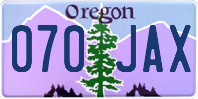 OR license plate 070JAX