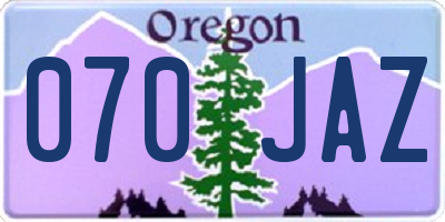 OR license plate 070JAZ