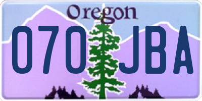 OR license plate 070JBA