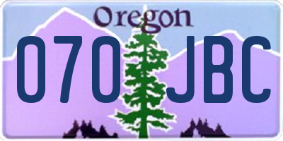OR license plate 070JBC