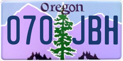 OR license plate 070JBH