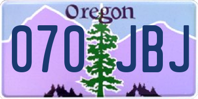 OR license plate 070JBJ