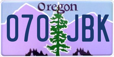 OR license plate 070JBK