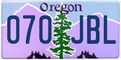 OR license plate 070JBL