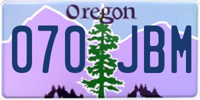 OR license plate 070JBM
