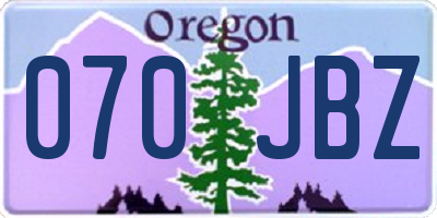 OR license plate 070JBZ